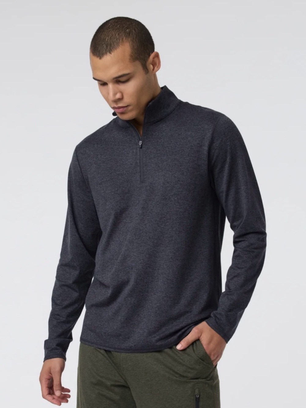 Vuori Men's Dark Charcoal Ponto Quarter-Zip Performance Jacket XL